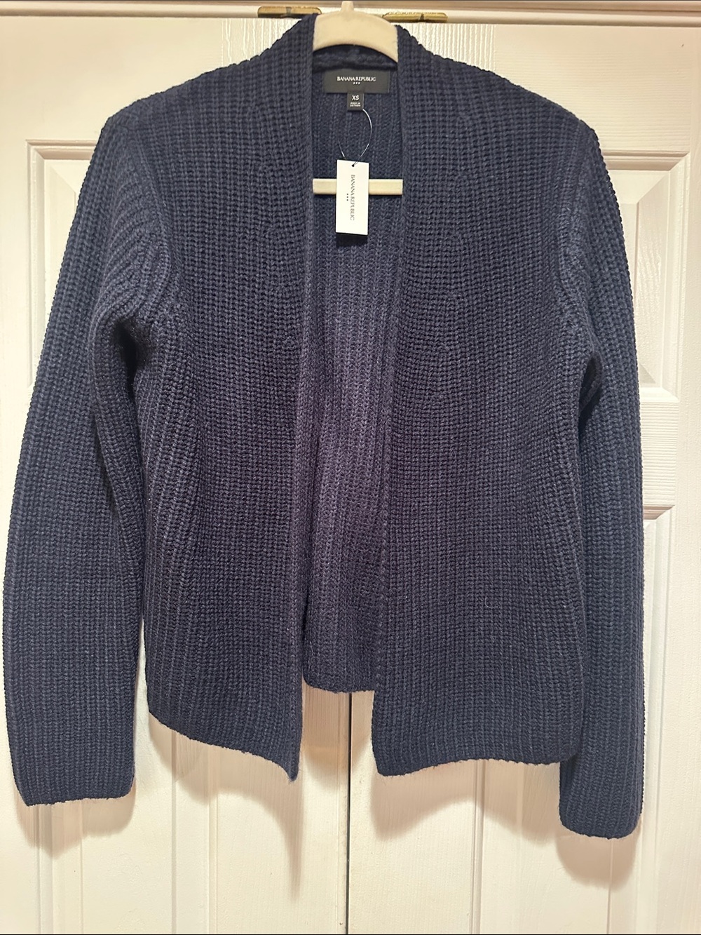 Banana Republic Factory Navy Open-Front Shaker Stitch Cardigan size XS